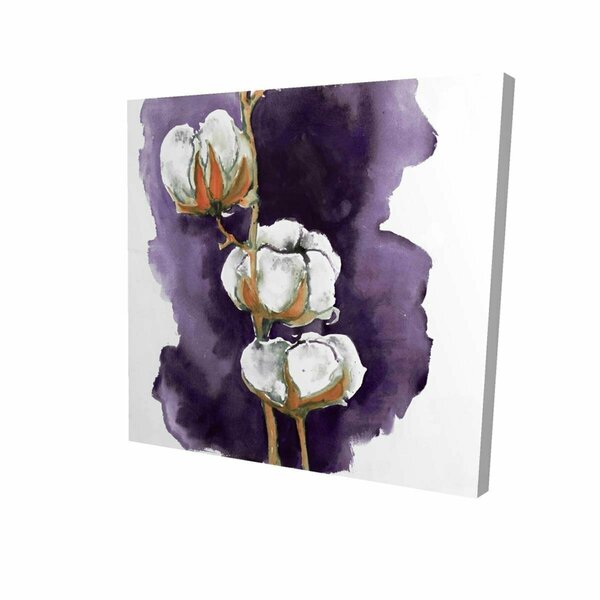 Begin Home Decor 16 x 16 in. Watercolor Purple Cotton Flowers-Print on Canvas 2080-1616-FL252-2